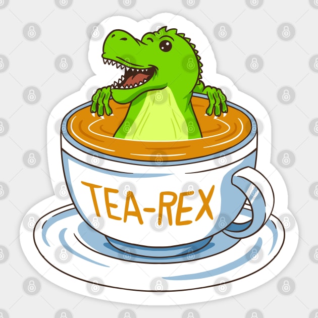 Tea-Rex Sticker by Illustrasikuu